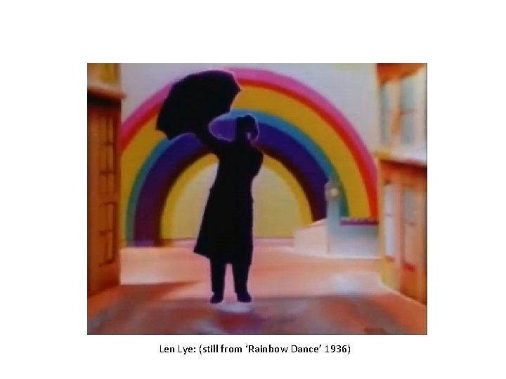 Len Lye: (still from ‘Rainbow Dance’ 1936) 