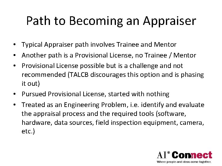 Creating an Integrated Appraisal SW System in Excel