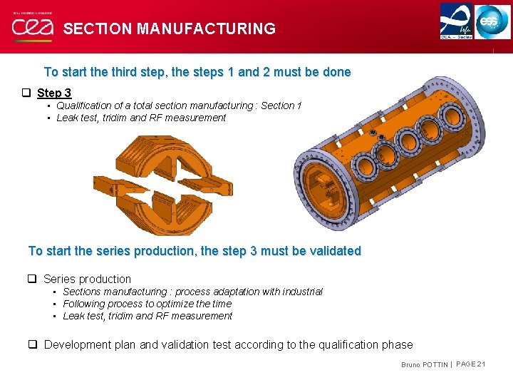 SECTION MANUFACTURING To start the third step, the steps 1 and 2 must be