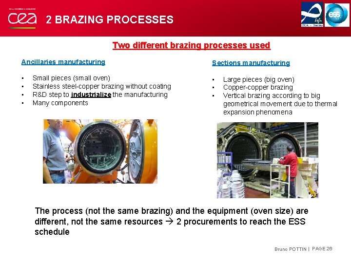 2 BRAZING PROCESSES Two different brazing processes used Ancillaries manufacturing Sections manufacturing • •