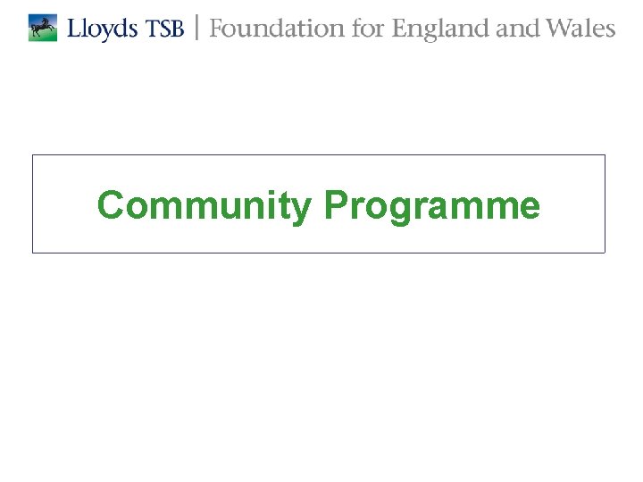 Community Programme Community Programme