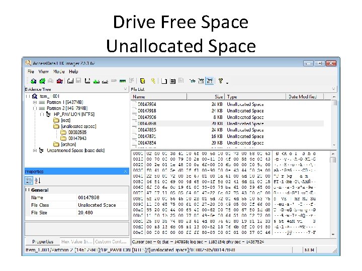Drive Free Space Unallocated Space 