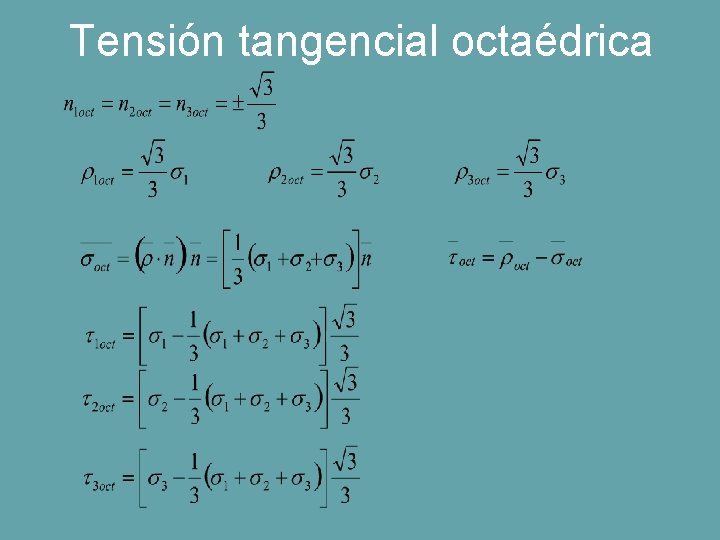 Tensión tangencial octaédrica 