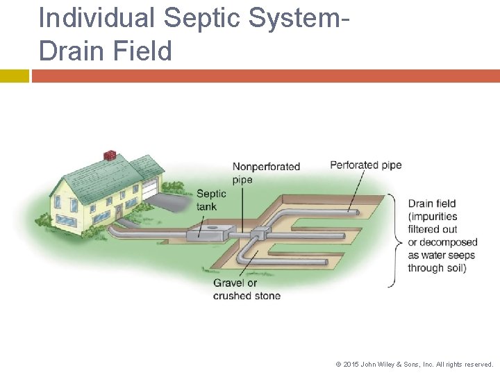 Individual Septic System. Drain Field © 2015 John Wiley & Sons, Inc. All rights