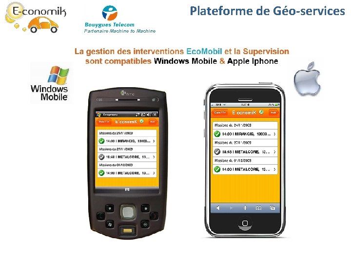 Plateforme de Géo-services Partenaire Machine to Machine Plateforme de Géo-services Partenaire Machine to Machine