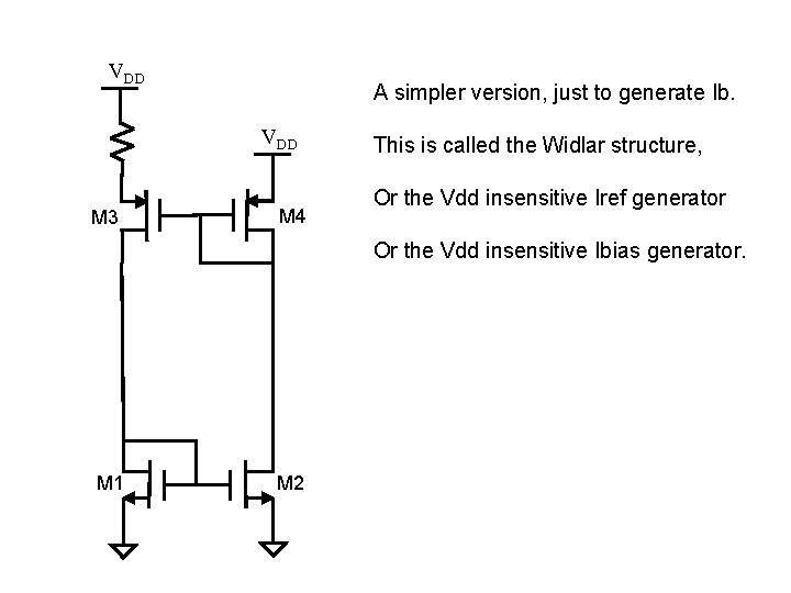 VDD A simpler version, just to generate Ib. VDD M 3 M 4 This