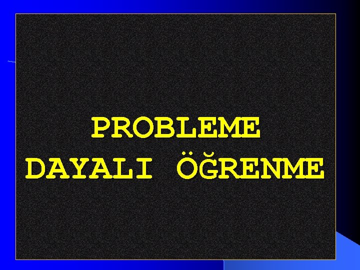 PROBLEME DAYALI ÖĞRENME 