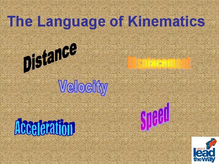 The Language of Kinematics 