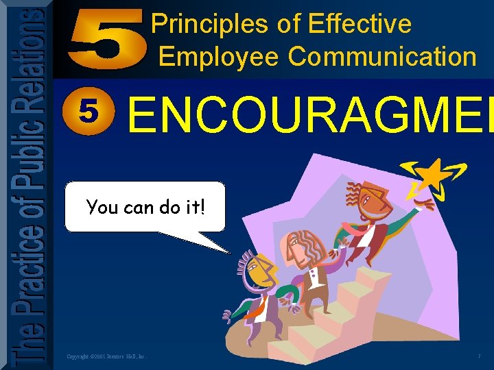 Principles of Effective Employee Communication 5 ENCOURAGMEN You can do it! Copyright © 2001