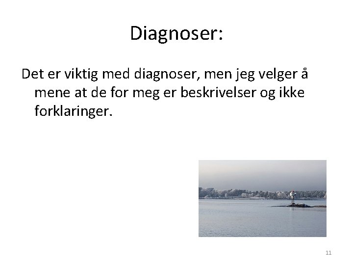 Diagnoser: Det er viktig med diagnoser, men jeg velger å mene at de for