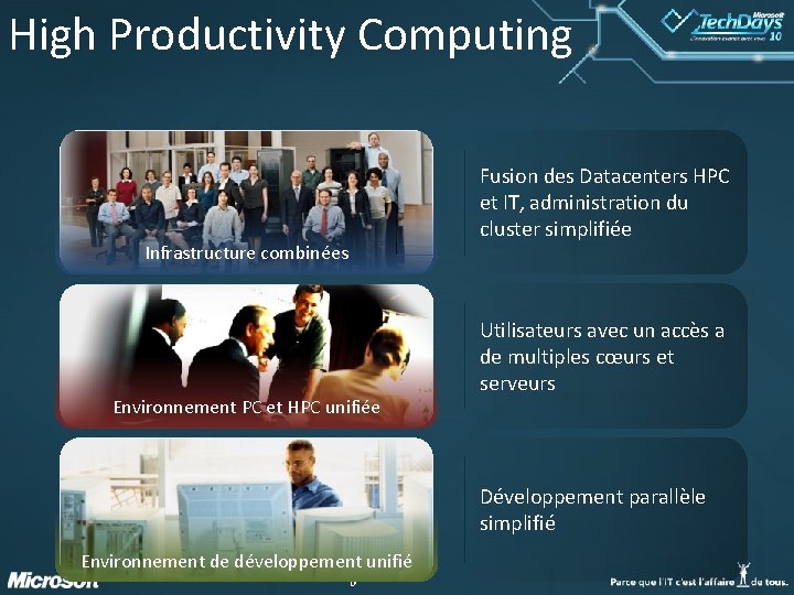 High Productivity Computing Fusion des Datacenters HPC et IT, administration du cluster simplifiée Infrastructure High Productivity Computing Fusion des Datacenters HPC et IT, administration du cluster simplifiée Infrastructure