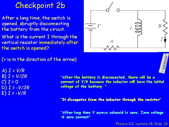 Checkpoint 2 b After a long time, the switch is opened, abruptly disconnecting the