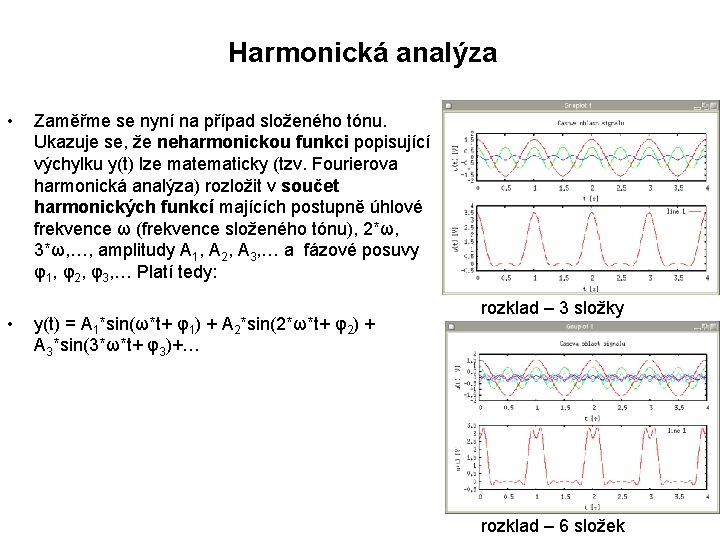 Harmonická analýza • • Zaměřme se nyní na případ složeného tónu. Ukazuje se, že