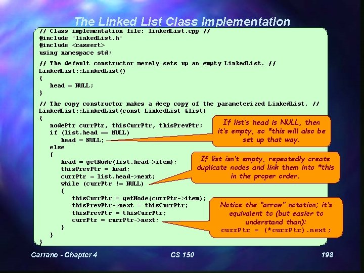 The Linked List Class Implementation // Class implementation file: linked. List. cpp // #include
