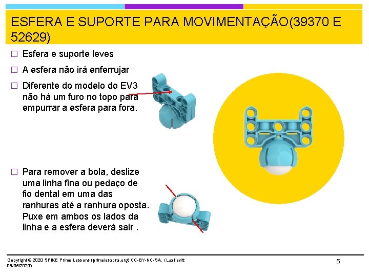 ESFERA E SUPORTE PARA MOVIMENTAÇÃO(39370 E 52629) � Esfera e suporte leves � A