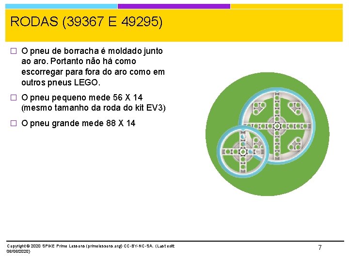 RODAS (39367 E 49295) � O pneu de borracha é moldado junto ao aro.