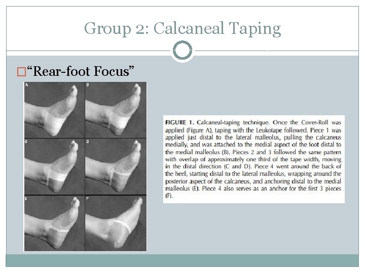 Group 2: Calcaneal Taping �“Rear-foot Focus” 