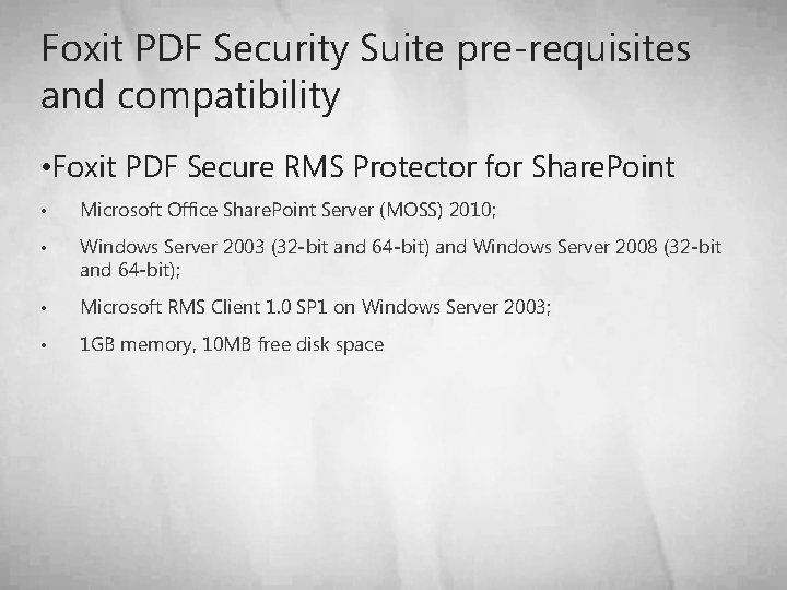 Solution Overview Foxit Software Corporations PDF Security Suite
