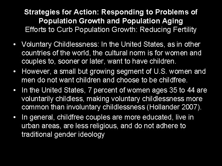 Strategies for Action: Responding to Problems of Population Growth and Population Aging Efforts to