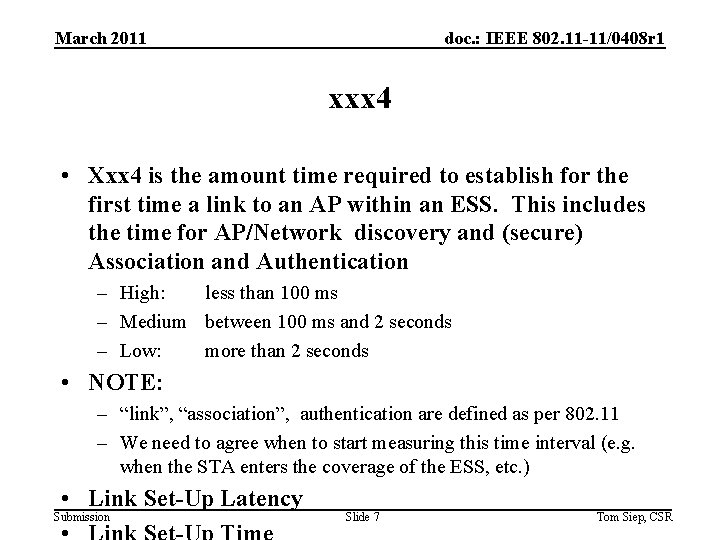 March 2011 doc. : IEEE 802. 11 -11/0408 r 1 xxx 4 • Xxx