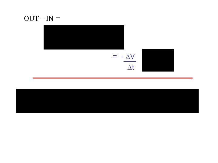 OUT – IN = = - V t 
