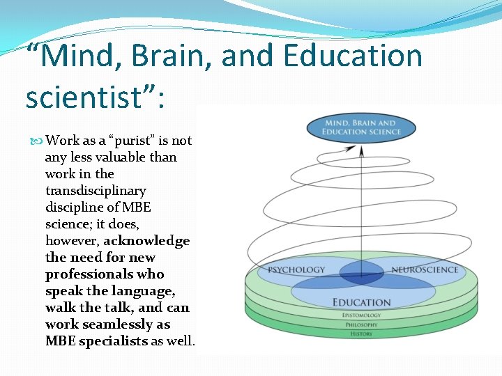 “Mind, Brain, and Education scientist”: Work as a “purist” is not any less valuable