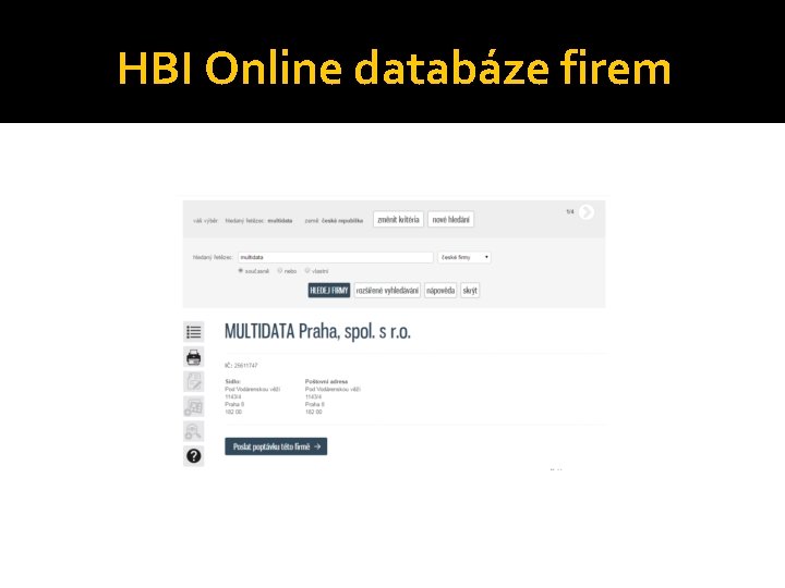 HBI Online databáze firem 