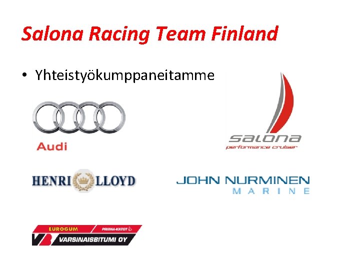 Salona Racing Team Finland • Yhteistyökumppaneitamme 