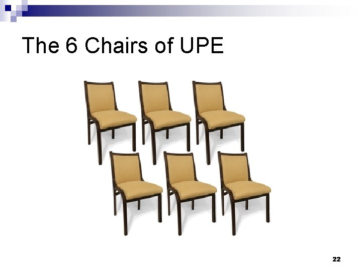 The 6 Chairs of UPE 22 