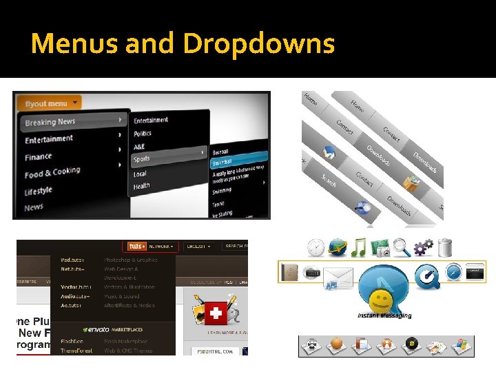 Menus and Dropdowns 