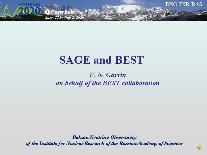 BNO INR RAS June 22 to July 2, 2020 SAGE and BEST V. N.