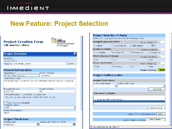 New Feature: Project Selection 