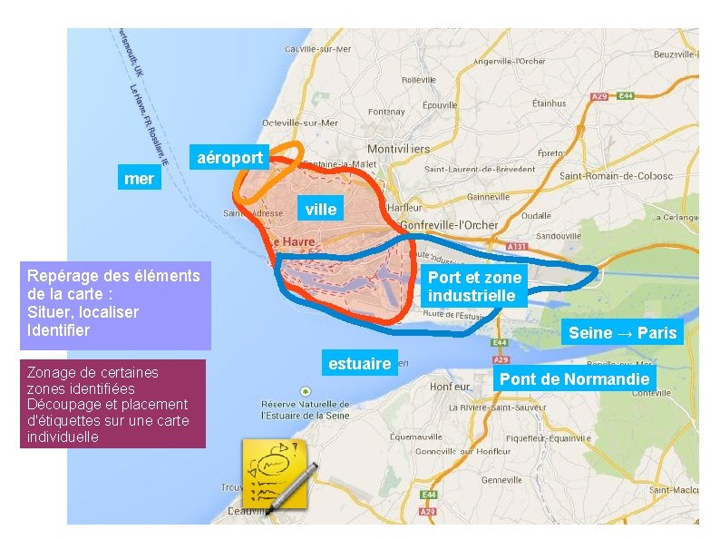 aéroport mer ville Repérage des éléments de la carte : Situer, localiser Identifier Zonage