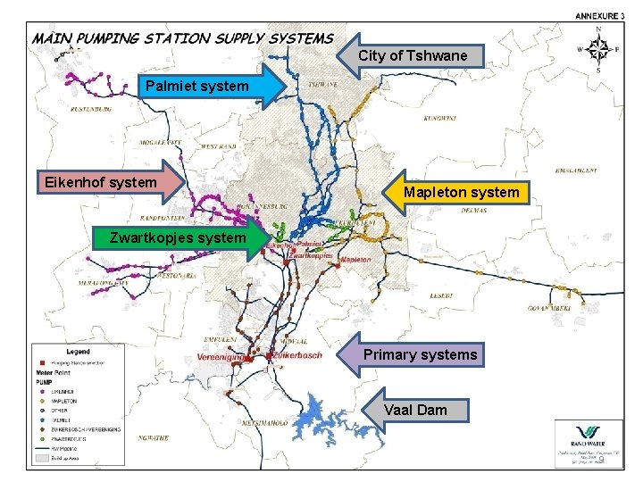 City of Tshwane Palmiet system Eikenhof system Mapleton system Zwartkopjes system Primary systems Vaal City of Tshwane Palmiet system Eikenhof system Mapleton system Zwartkopjes system Primary systems Vaal