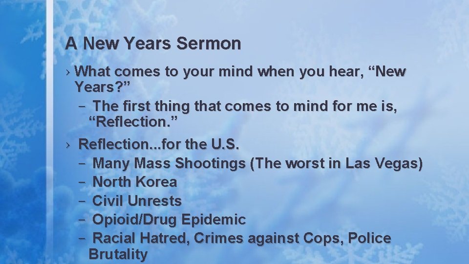 A New Years Sermon › What comes to your mind when you hear, “New