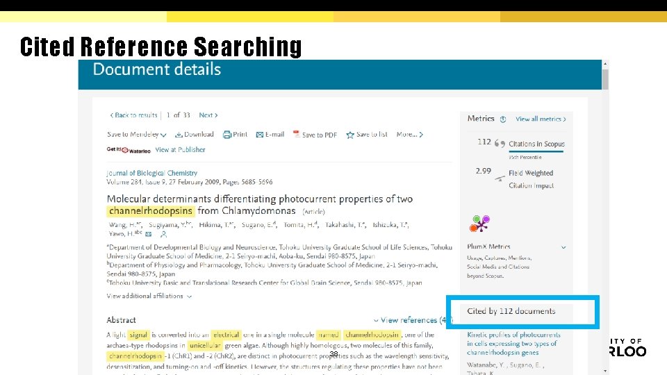Cited Reference Searching 38 