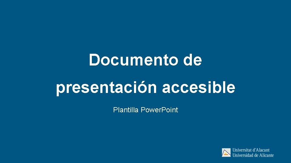 Documento de presentación accesible Plantilla Power. Point 