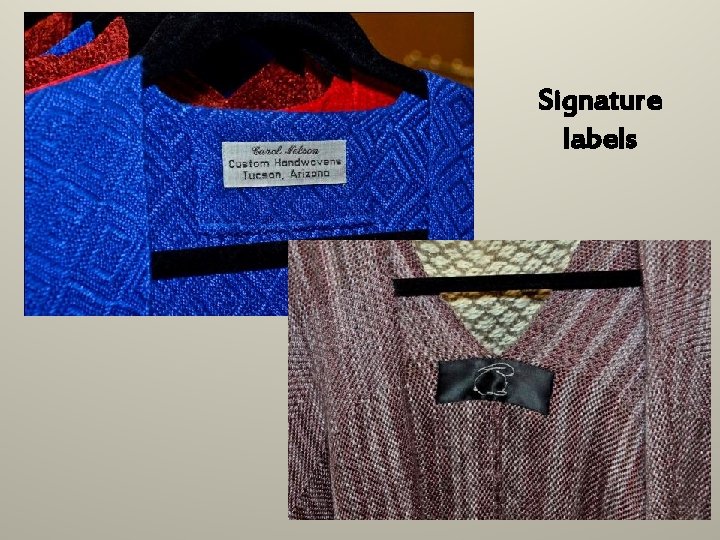 Signature labels Signature labels