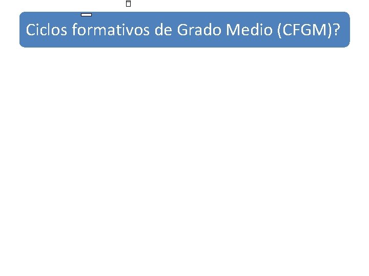 Ciclos formativos de Grado Medio (CFGM)? 