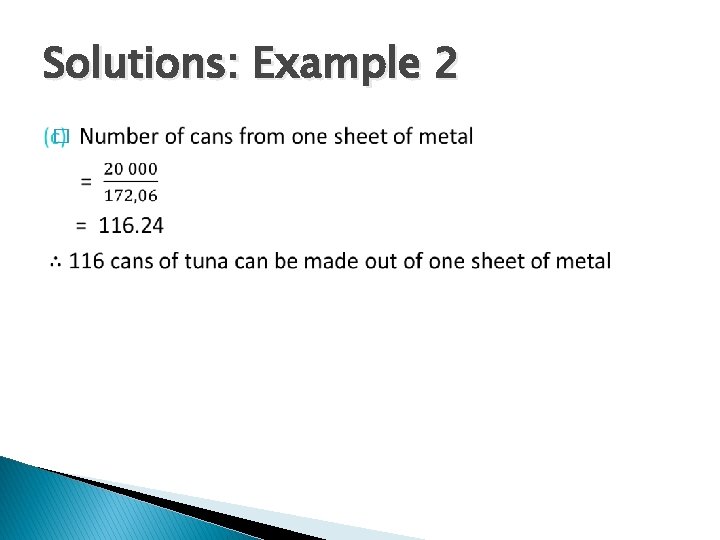 Solutions: Example 2 � 