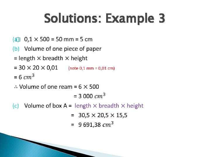 Solutions: Example 3 � 