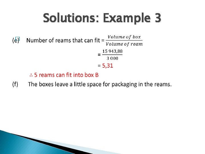 Solutions: Example 3 � 