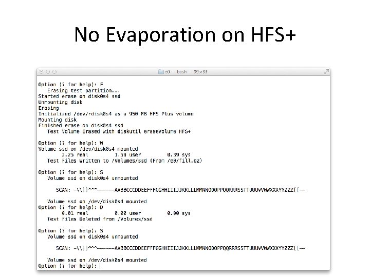No Evaporation on HFS+ No Evaporation on HFS+