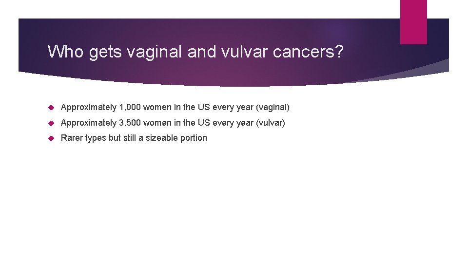 Who gets vaginal and vulvar cancers? Approximately 1, 000 women in the US every