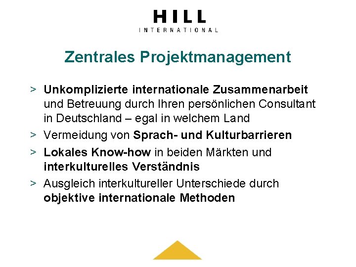 Zentrales Projektmanagement > Unkomplizierte internationale Zusammenarbeit und Betreuung durch Ihren persönlichen Consultant in Deutschland