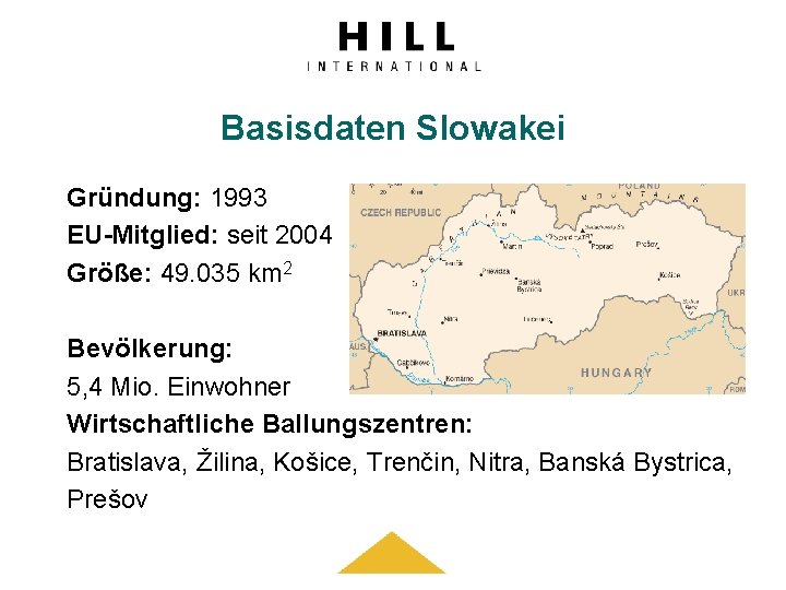 Basisdaten Slowakei Gründung: 1993 EU-Mitglied: seit 2004 Größe: 49. 035 km 2 Bevölkerung: 5,