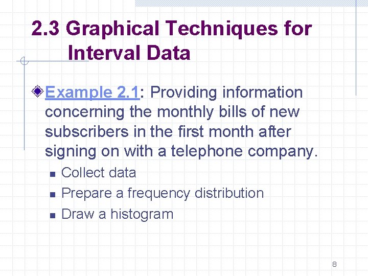 2. 3 Graphical Techniques for Interval Data Example 2. 1: Providing information concerning the