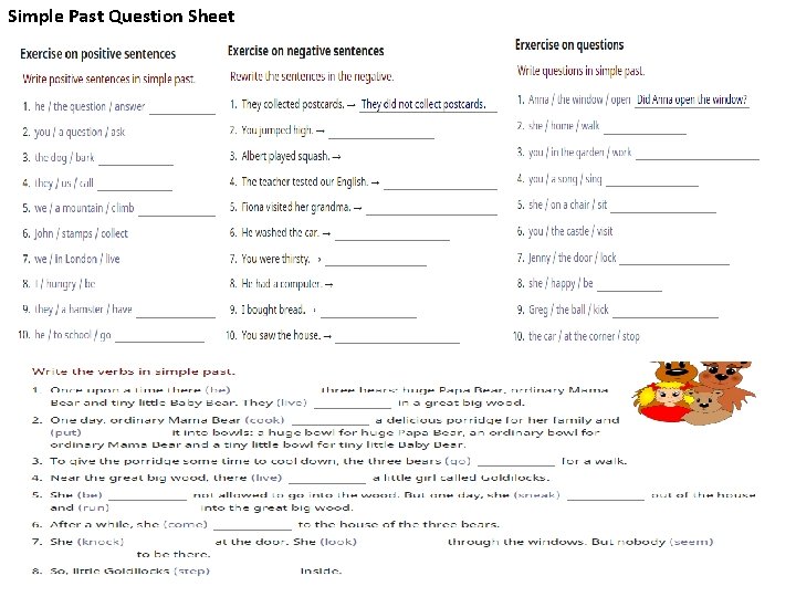 Simple Past Question Sheet 