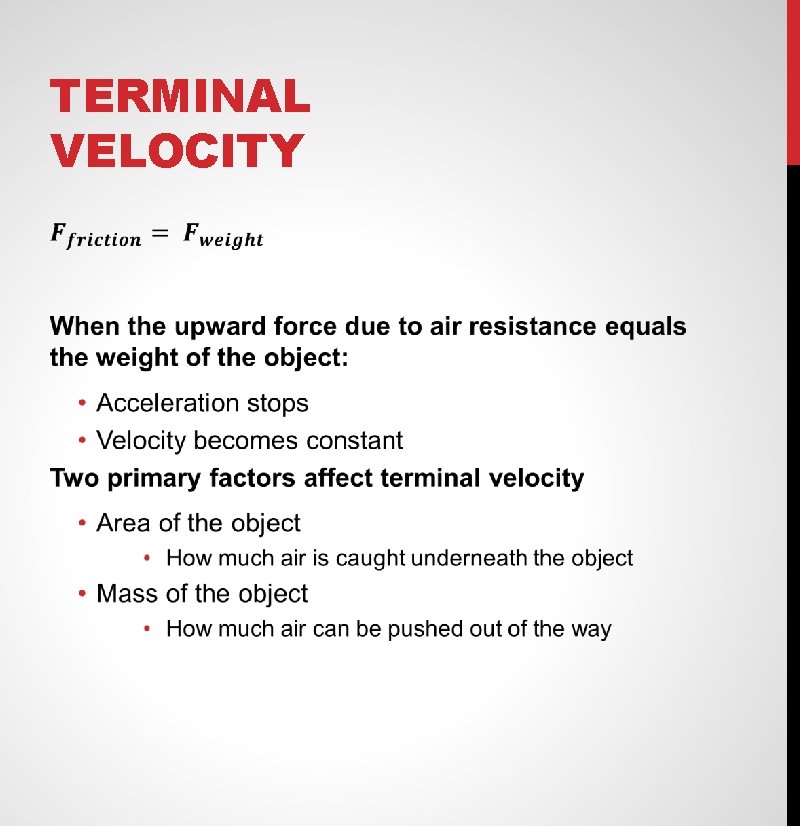 TERMINAL VELOCITY 