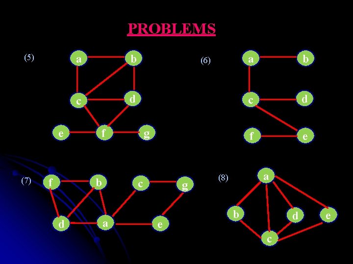 PROBLEMS (5) e (7) f a b c d f b d (6) g